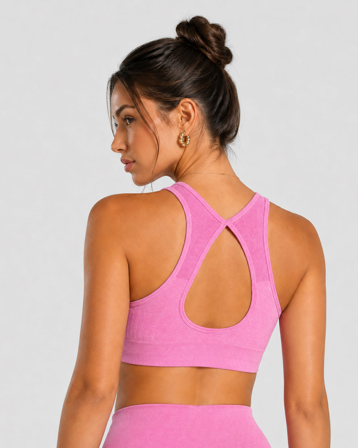 ALO MOVE PINK SEAMLESS SPORTS BRA