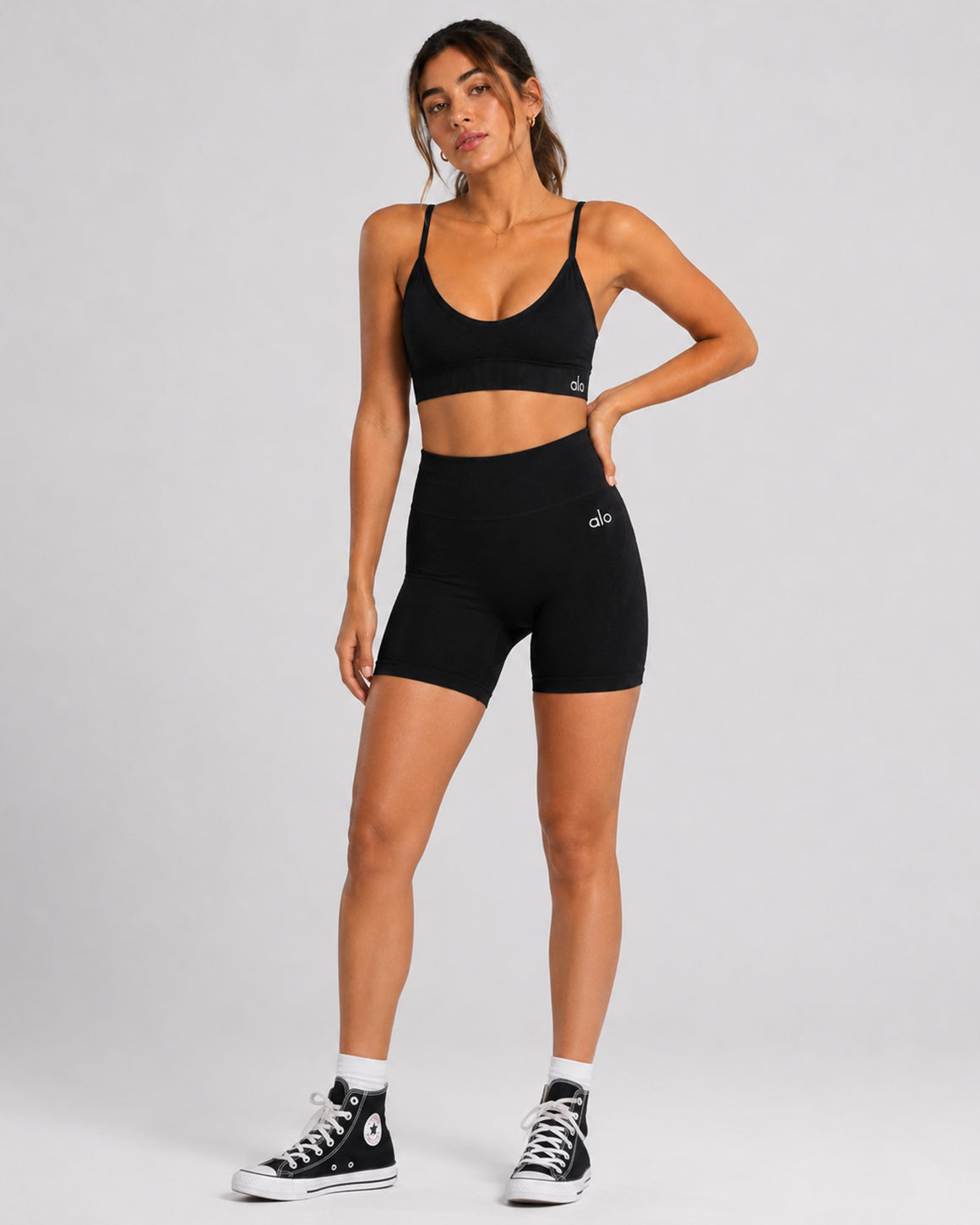 ALO TRAINING BLACK SEAMLESS SET