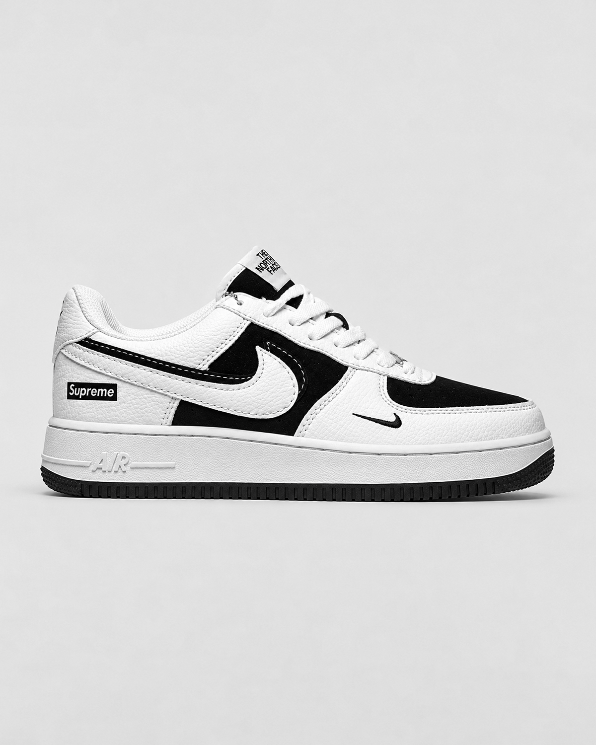 NIKE AIR FORCE 1, SUPREME, AND THE NORTH FACE BLACK-WHITE SHOES