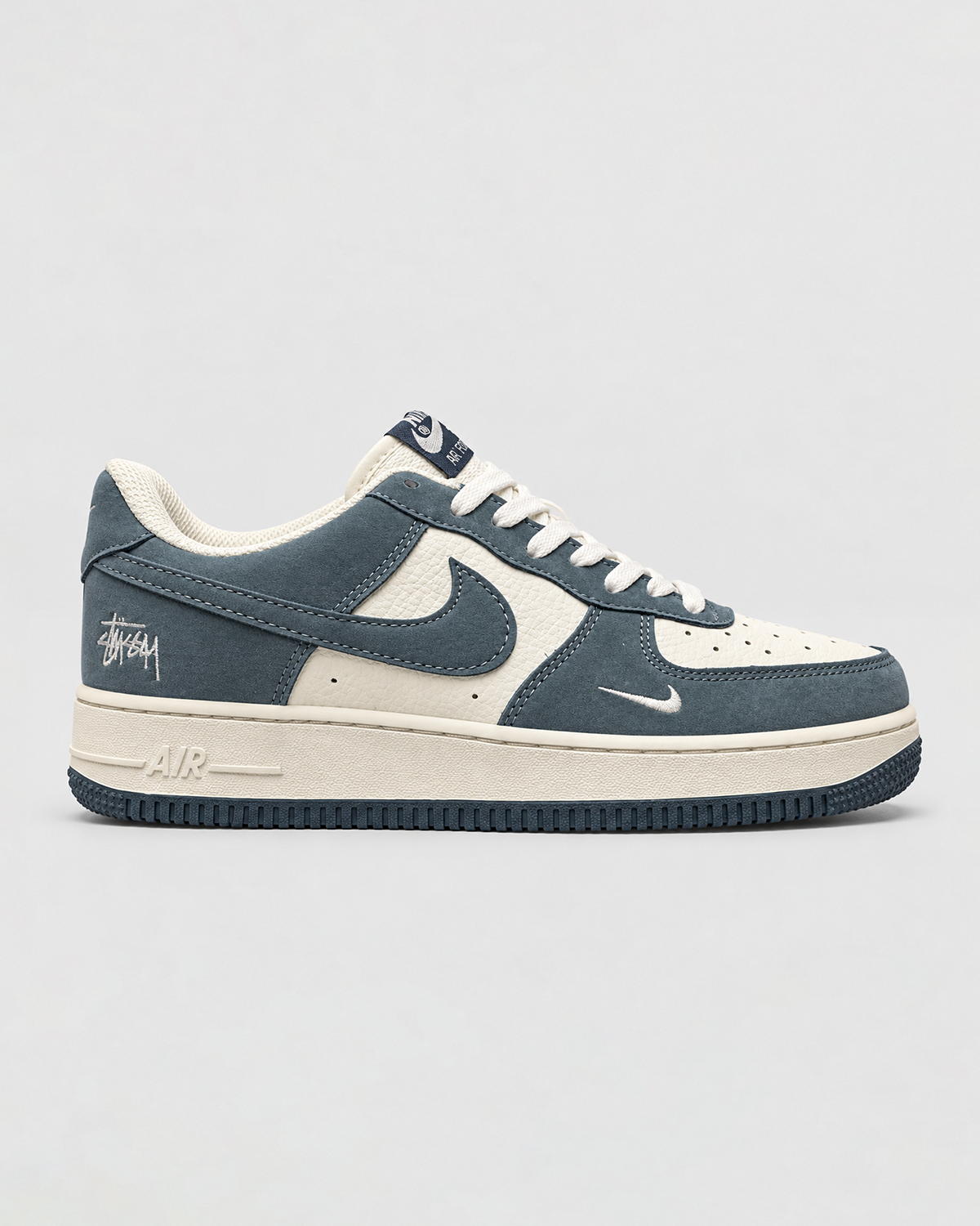 NIKE AIR FORCE 1 X Stüssy CUSTOM BLUE WHITE SHOES