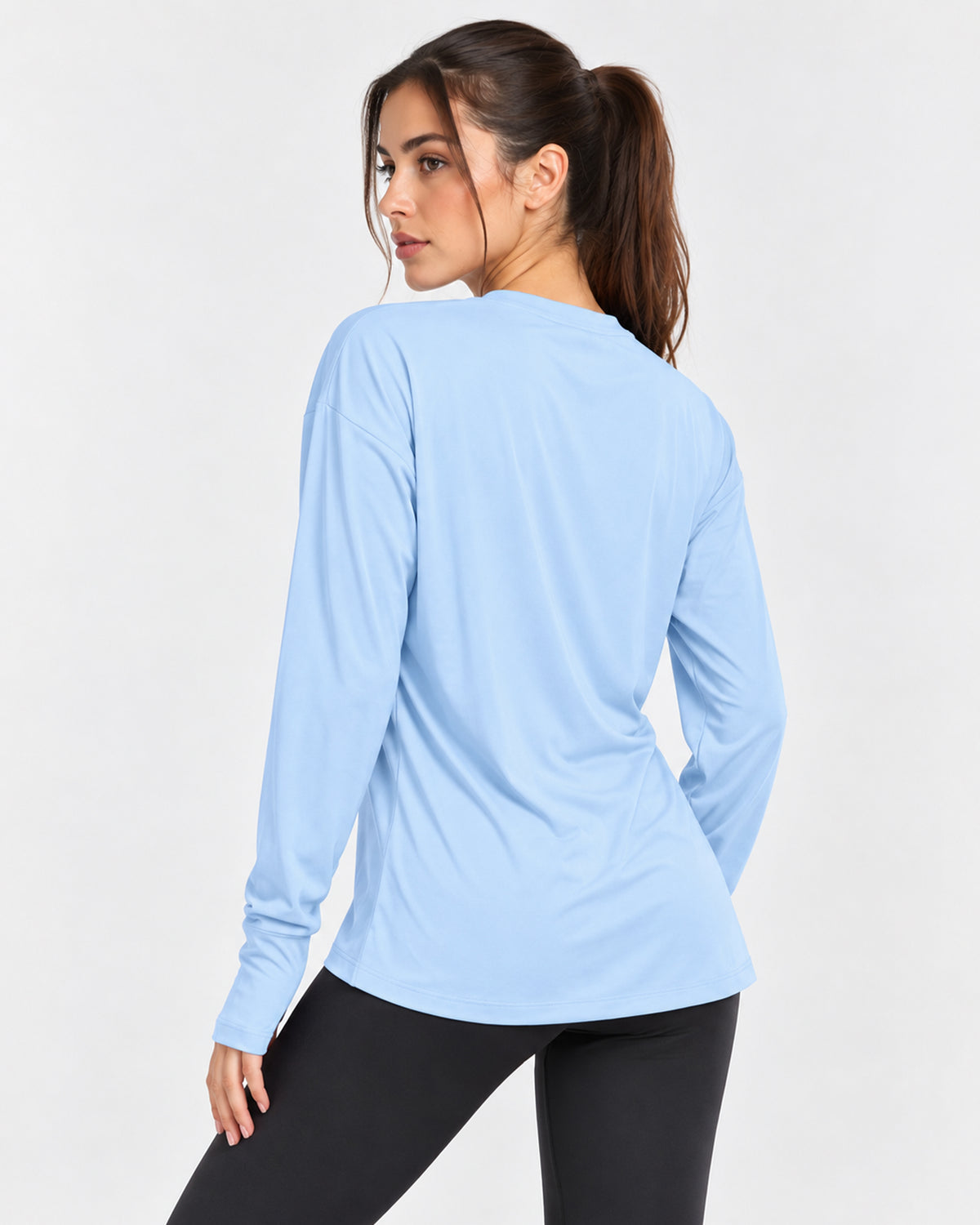 ALO CUTOUT BLUE LONG SLEEVE