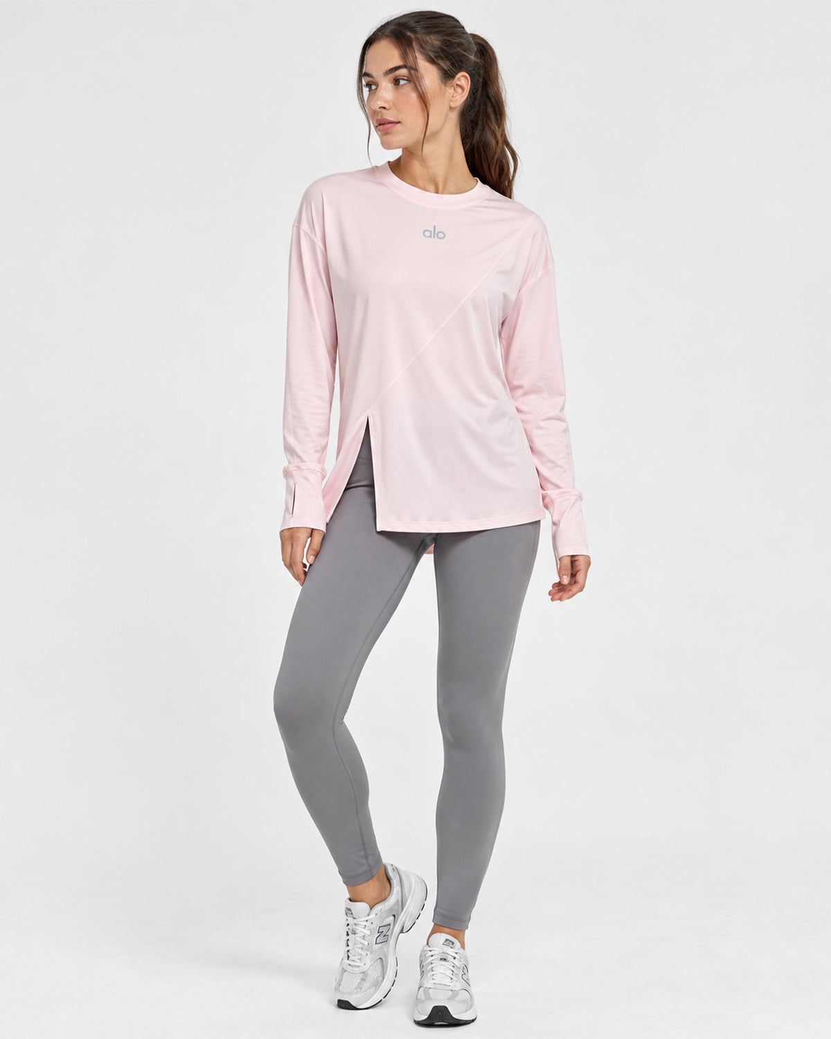 ALO CUTOUT PINK LONG SLEEVE