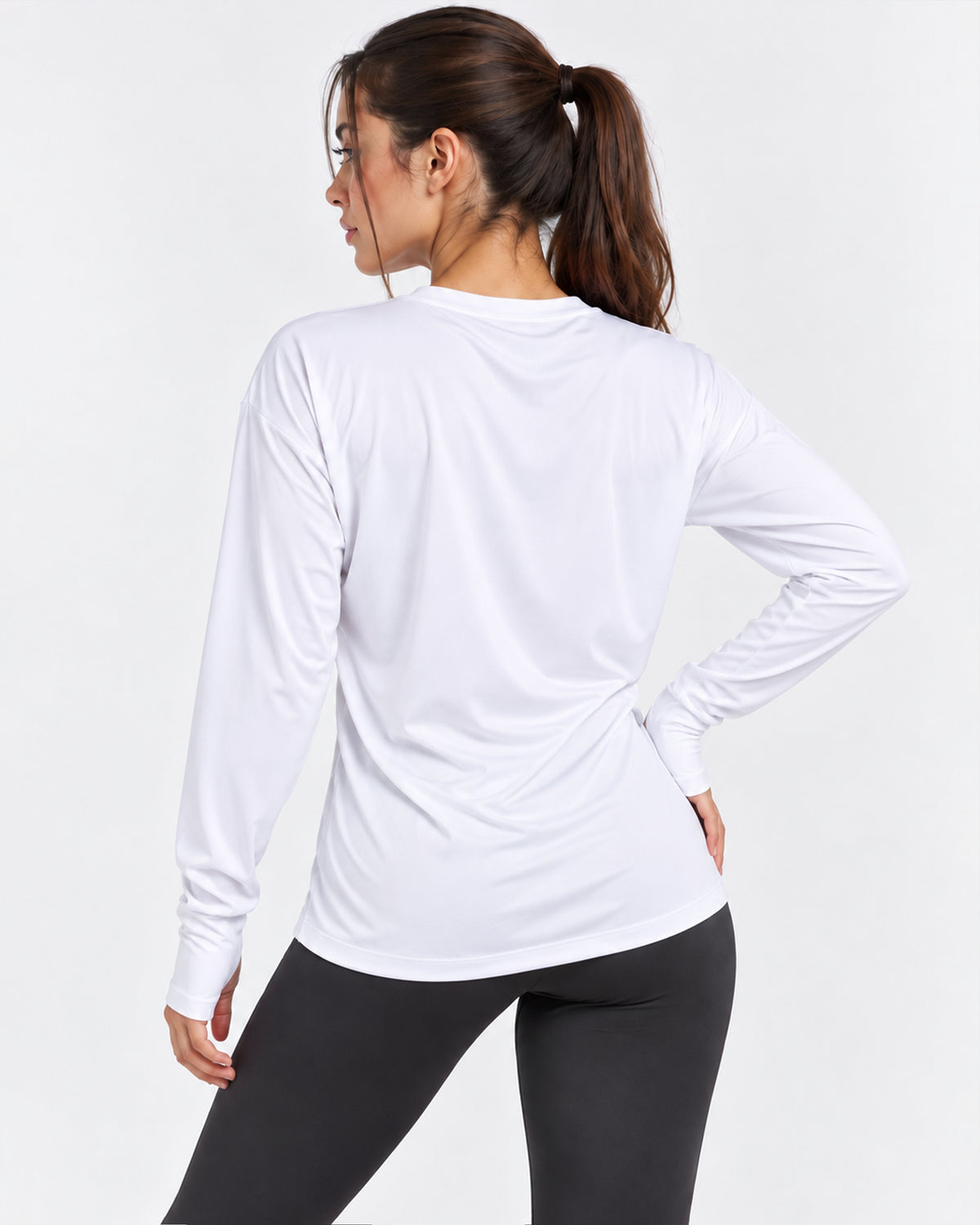 ALO CUTOUT WHITE LONG SLEEVE