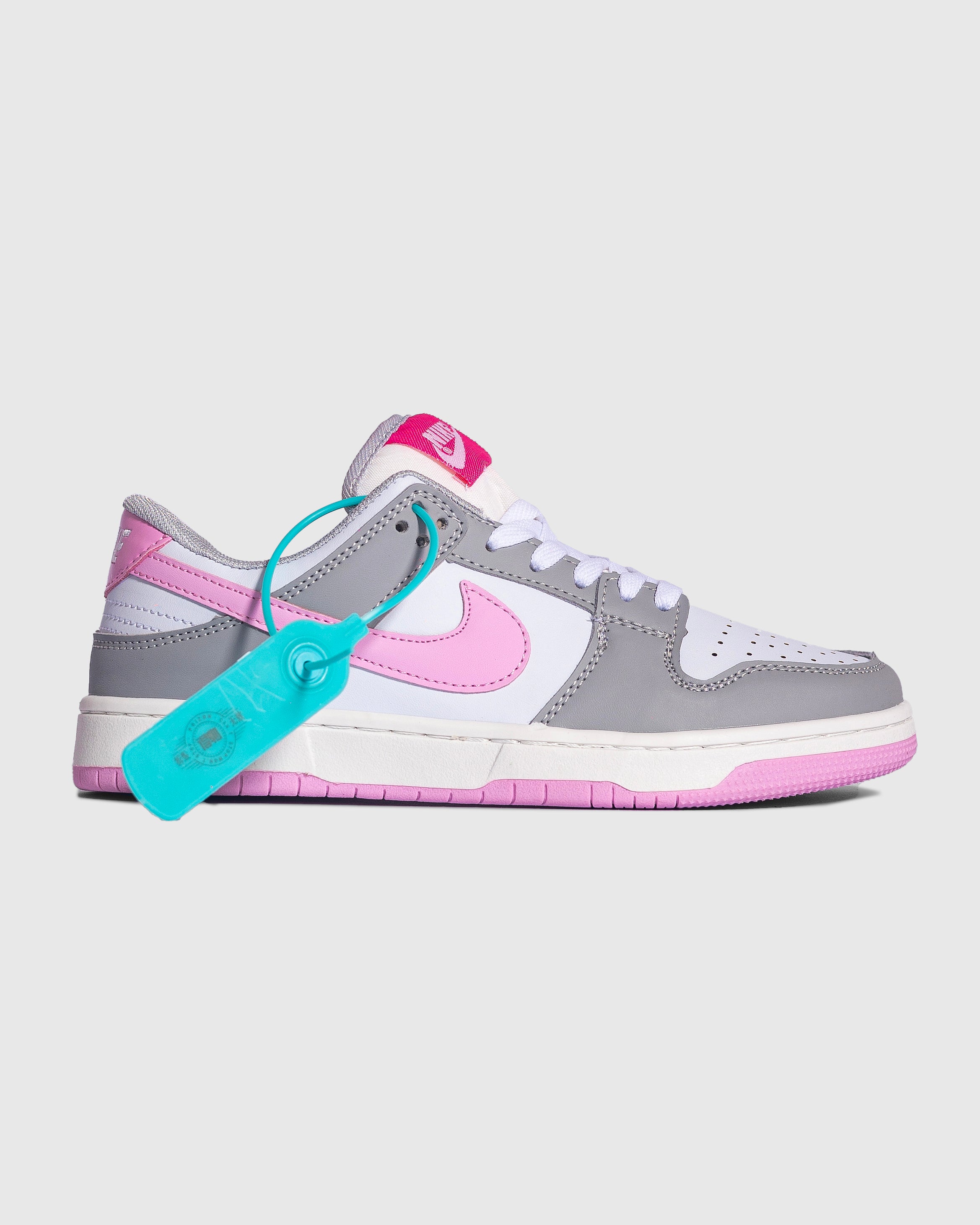 NIKE LOW DUNK GREY-PINK SHOES
