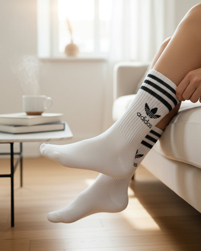 ADIDAS UNISEX MID CUT CREW SOCKS 3 PAIRS