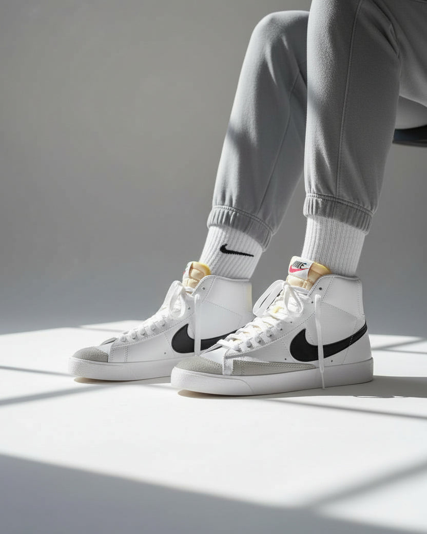BLAZER HIGH WHITE-BLACK SHOES